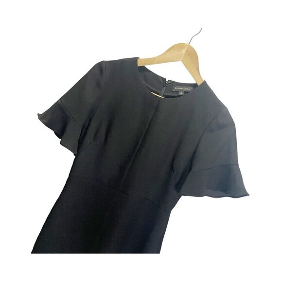 Banana Republic Black Flutter Sleeve Fit & Flare Short Sleeved Dress 0 Career - Picture 3 of 5